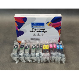 Zestaw tuszy do drukarki Canon - zamiennik 570xl, 571xl, 12szt