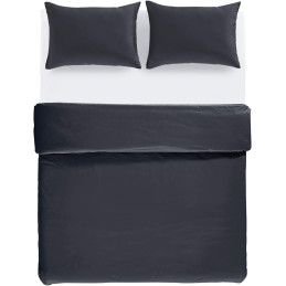 3-częściowy zestaw bawełnianych poszewek, pościel 200x200 cm / 65 x 65 cm, czarna
