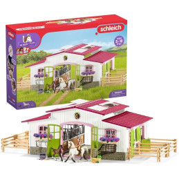Schleich Horse Club Centrum jeździeckie Zestaw figurek 42344 STAJNIA KONIE